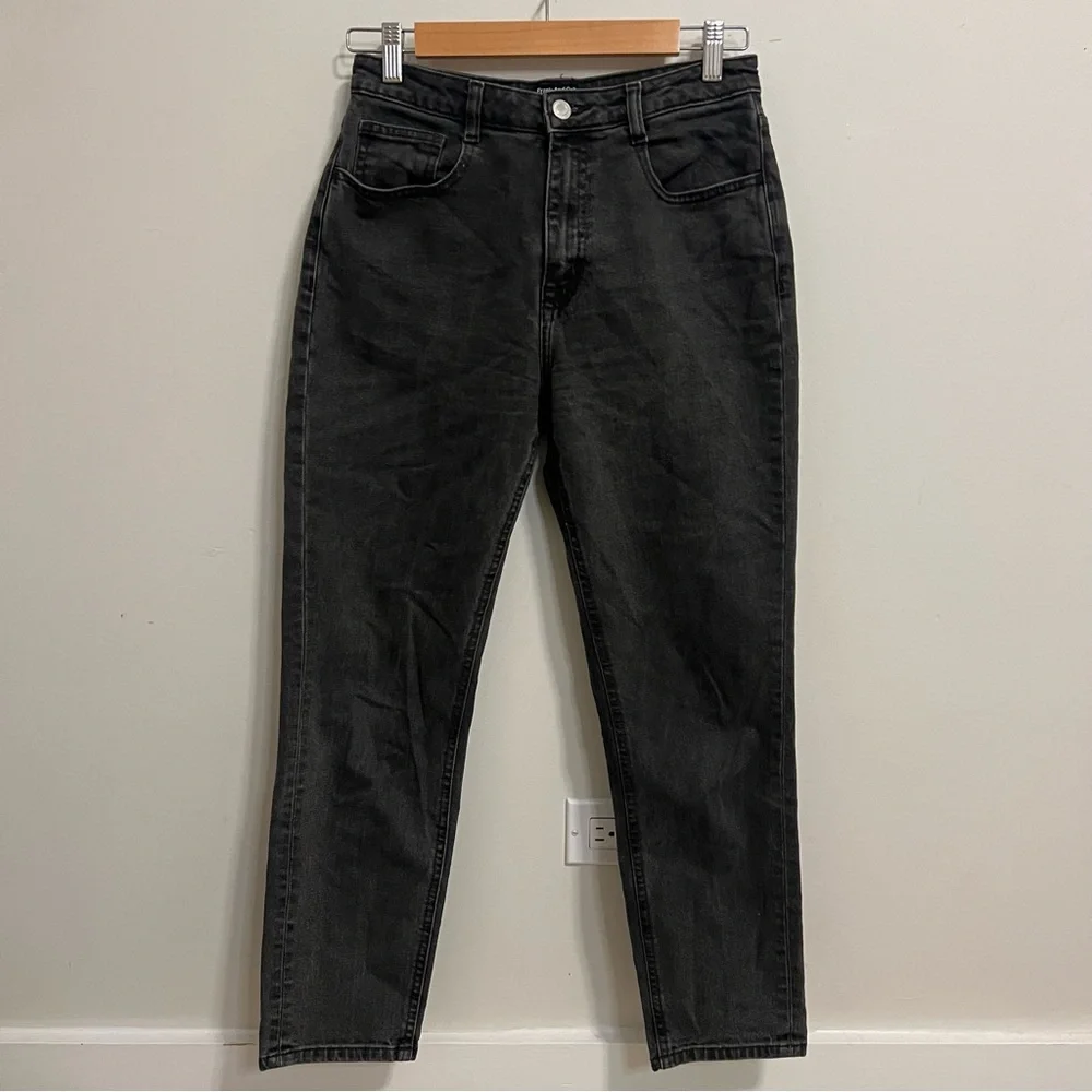 Frank & Oak Charcoal High-Rise Women's Jeans Straight Leg Office Career Work - Picture 3 of 7